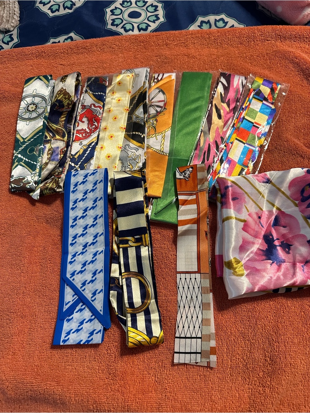 Colorful Silk Scarf and purse twillies